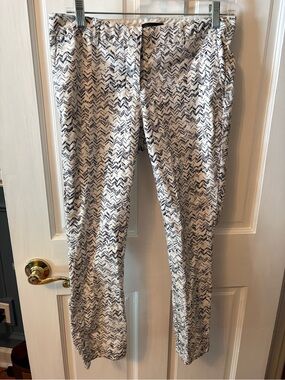 Willi Smith Straight-Leg Printed Pull-On Pants in White & Black